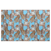 手水絵を描色タイガース生地 ファブリック (ファットクウォーター)