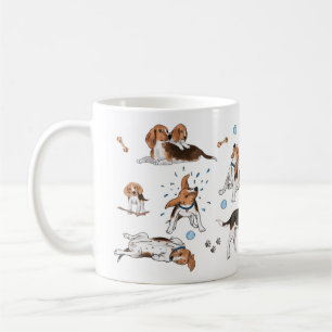手水絵を描色ビーグル・コーヒー・マグ  犬l コーヒーマグカップ