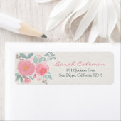 手水絵を描色フローラ差出人住所 ラベル (インサイチュ)