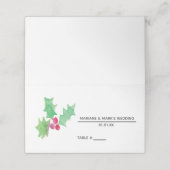 手水色のホリーベリー冬の結婚式 プレイスカード (外部開封)