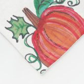 手水色の緑のオエレガントレンジカボチャ フリースブランケット (角)