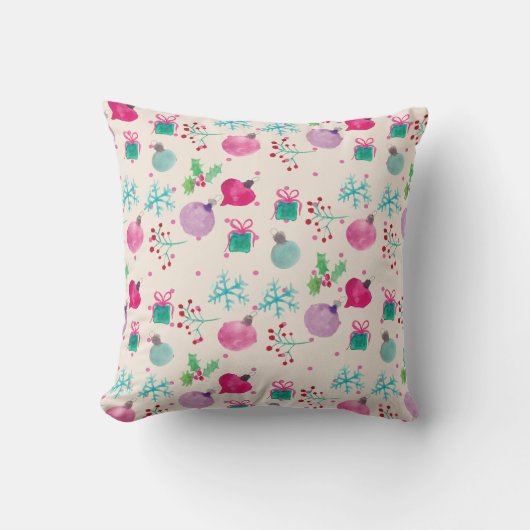 手水色クリスマスオーナメントツリー クッション (正面)