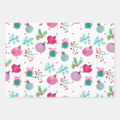 手水色クリスマスツリートリートミックス ラッピングペーパーシート (正面3)