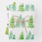 手水色クリスマスツリートリートミックス ラッピングペーパーシート (インサイチュ)