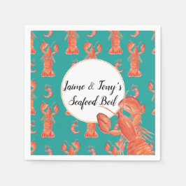 手水色シーフードボイルロブスターエビ スタンダードカクテルナプキン
