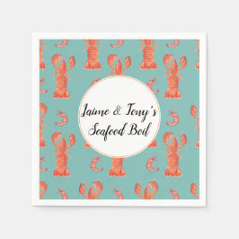 手水色シーフードボイルロブスターエビ スタンダードカクテルナプキン