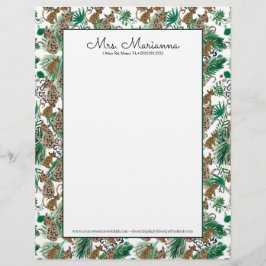 手水色ジャガーヒョウ猫柄 レターヘッド