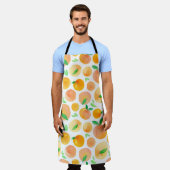 手水色ピー絵を描クの継ぎ目のない模様 エプロン (着用した状態)