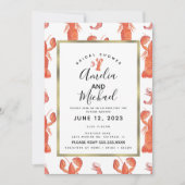 手水色ロブスターエビのクロウフィッシュブライダル 招待状 (正面)