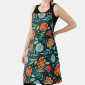 手水色図解入りの、写真付きのの花模様 エプロン (インサイチュ)