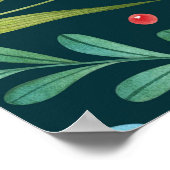 手水色図解入りの、写真付きのの花模様 ポスター (角)