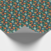 手水色図解入りの、写真付きのの花模様 ラッピングペーパー (角)