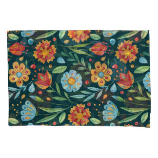 手水色図解入りの、写真付きのの花模様 枕カバー