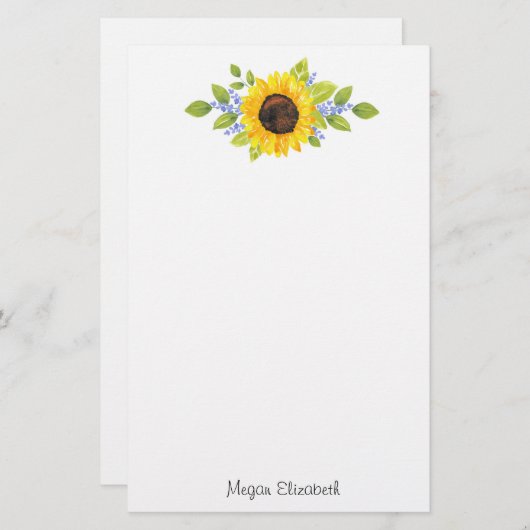 手水色彩の鮮やか色ひまわりスワッグ 便箋 (正面/裏面)