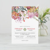 手水色彩の鮮やか色エキゾチッ結婚クフラワーズ 招待状 (スタンド正面)