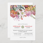 手水色彩の鮮やか色エキゾチッ結婚クフラワーズ 招待状 (正面/裏面)