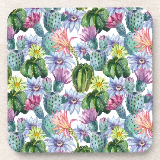手水色彩の鮮やか色サボテン コースター (正面)