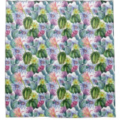 手水色彩の鮮やか色サボテン シャワーカーテン (正面)