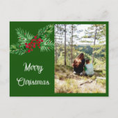 手水色彩の鮮やか色パインリース及びレッドベリー シーズンポストカード (正面)