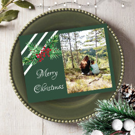 手水色彩の鮮やか色パインリース及びレッドベリー シーズンポストカード