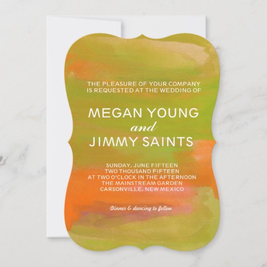 手水色彩の鮮やか色 招待状 (正面)