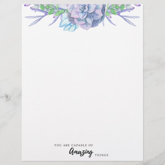 手水色絵を描多肉無地紙 (正面)