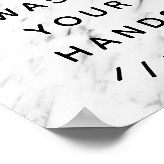 手洗いしてトイレのサインを下さい ポスター (角)