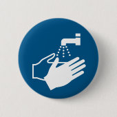 手洗いサイン 缶バッジ (正面)