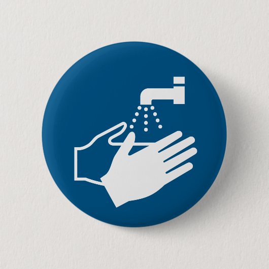 手洗いサイン 缶バッジ (正面)