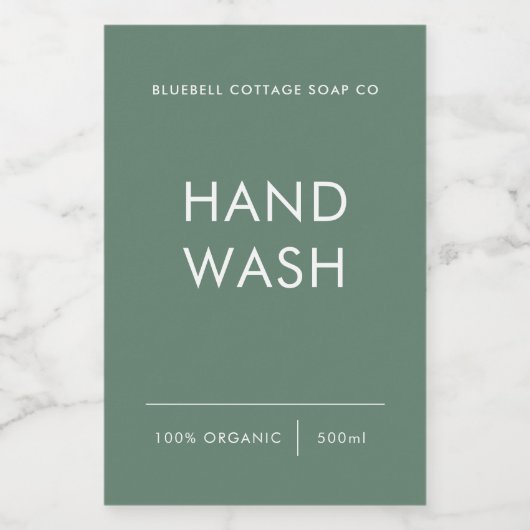 手洗いラベル、エレガント製品ミニマルラベル フードラベル (シングルラベル)