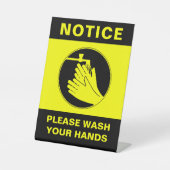 手洗い安全卓上標識 台座サイン (正面)