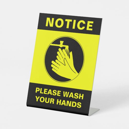 手洗い安全卓上標識 台座サイン (正面)