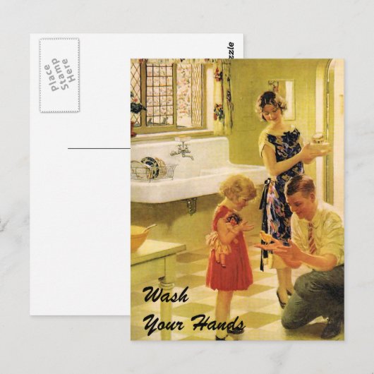 手洗い ポストカード (正面/裏面)