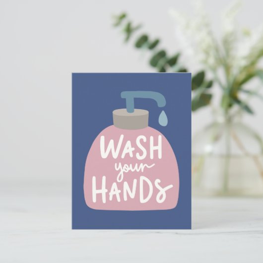手洗い ポストカード (スタンド正面)