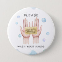 手洗い |水彩イラストレーションボタン