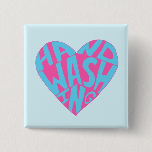 手洗手 缶バッジ (正面)