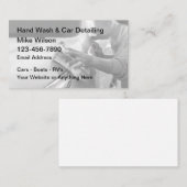 手洗車と自動車の詳細名刺 名刺 (正面/裏面)