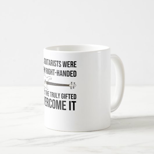手渡し離れギタリストの贈り物、レフティー·ギター奏者 コーヒーマグカップ (正面右)