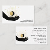 *~*手照明黒金ゴールド月月宇宙 名刺 (正面/裏面)