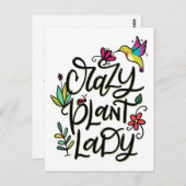 手熱狂する書きの植物の女性 ポストカード (正面/裏面)