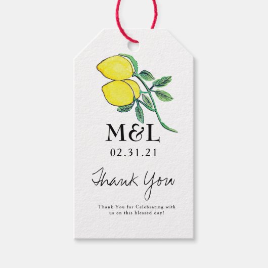 手環境にやさし結婚水色レモンバンチ ギフトタグ (正面)