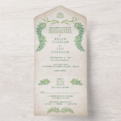 手異教の打ち結婚の オールインワン招待状 (内側)