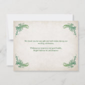 手異教の打ち結婚の サンキューカード (裏面)