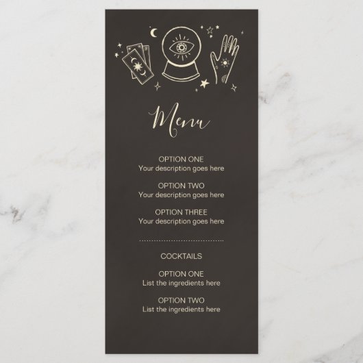手相占い 魔術 ハロウィンパーティー カクテルメニュー メニュー (正面)