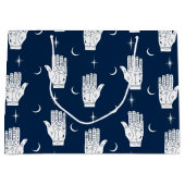 手相愛の手と手相愛の大抱き枕 ラージペーパーバッグ (正面)