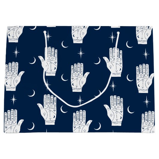 手相愛の手と手相愛の大抱き枕 ラージペーパーバッグ (正面)