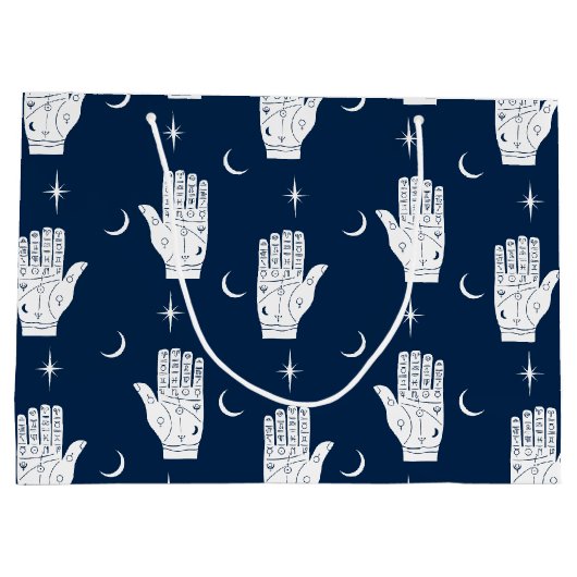 手相愛の手と手相愛の大抱き枕 ラージペーパーバッグ (裏面)