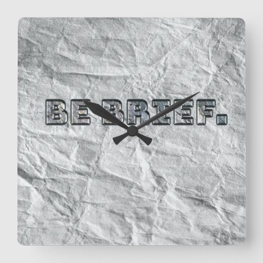 手短に。   スクエア壁時計 (正面)