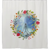 手祈水の色 シャワーカーテン (正面)