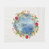 手祈水の色 フリースブランケット (正面(横))